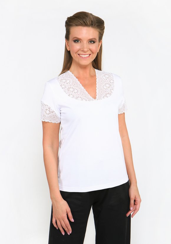 Майка женская с кружевом Радмила шир.  580, рис. 1