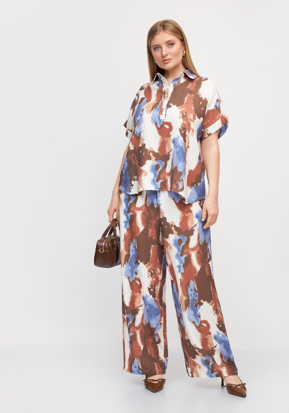 Костюм блуза и брюки с принтом шир.  580, рис. 8