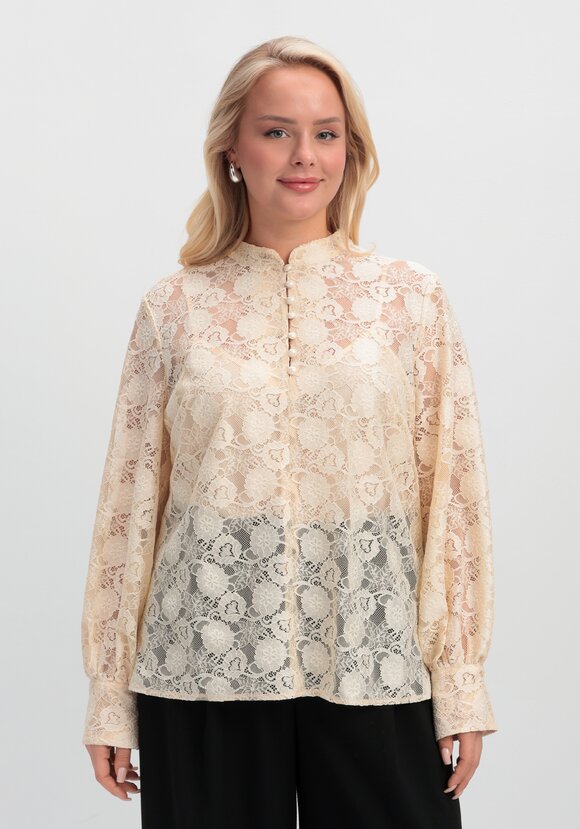 Блуза ажурная с цветочным принтом шир.  580, рис. 13