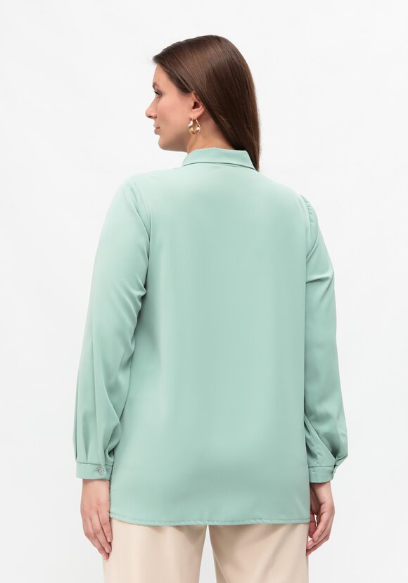 Блуза с ажурным кружевом по низу шир.  580, рис. 3