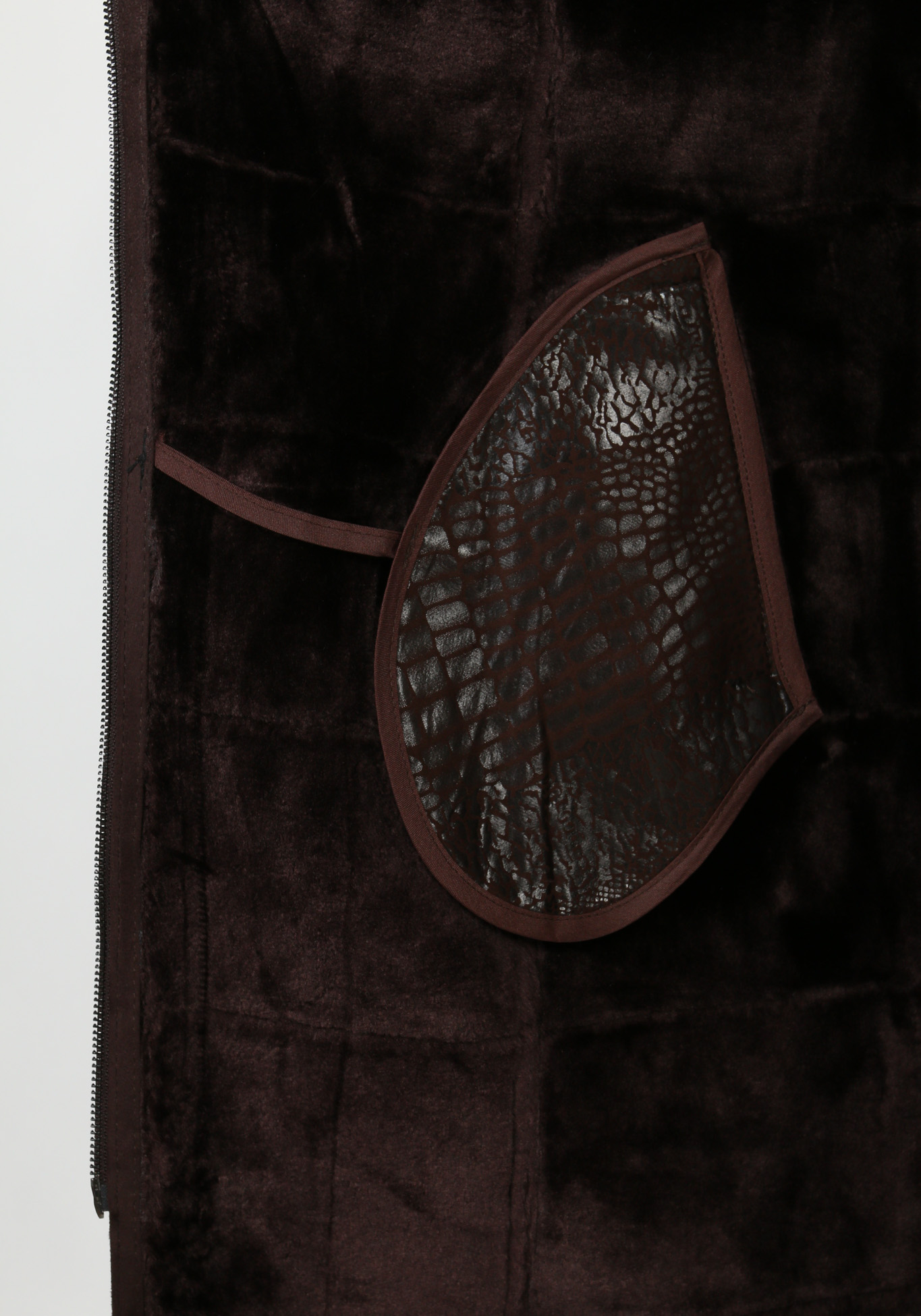 Дубленка с отделкой из чернобурки, размер 50, цвет темно-коричневый - фото 6