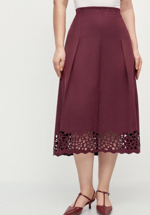 Юбка замшевая с ажурным узором Агата шир.  580, рис. 11