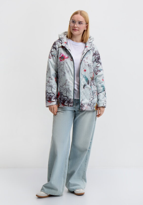 Куртка с цветочным принтом Агнесса шир.  580, рис. 12