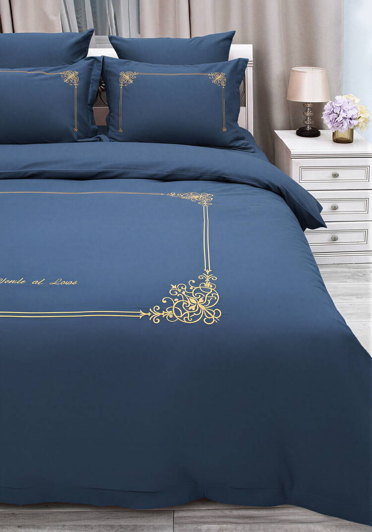 КПБ сатин с вышивкой, евро шир.  750, рис. 22