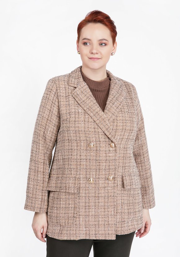 Пиджак женский двубортный твидовый шир.  580, рис. 4