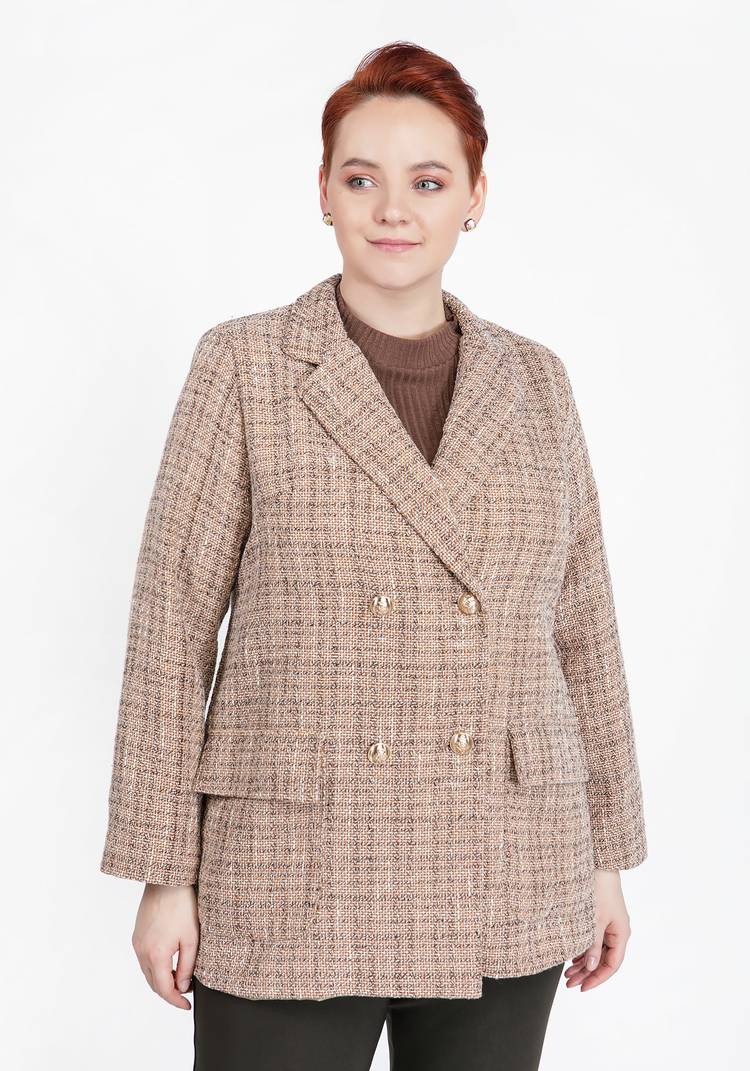 Пиджак женский двубортный твидовый шир.  750, рис. 4