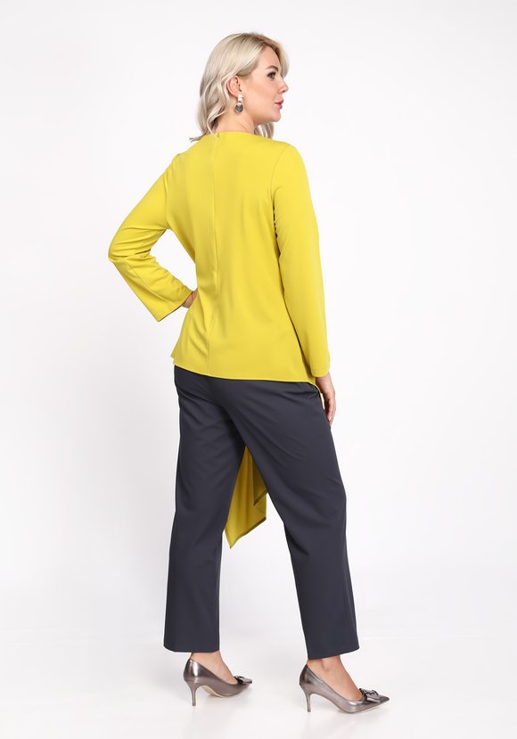 Блуза с драпировкой на талии шир.  580, рис. 4