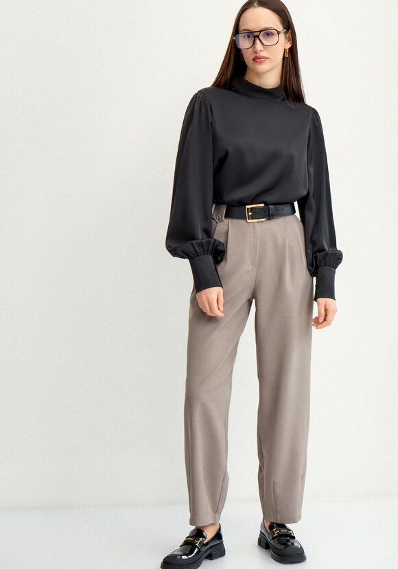 Блуза шелковая с пуговицами на вороте шир.  580, рис. 2