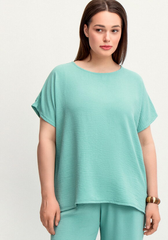 Блуза с круглой горловиной и разрезами шир.  580, рис. 4