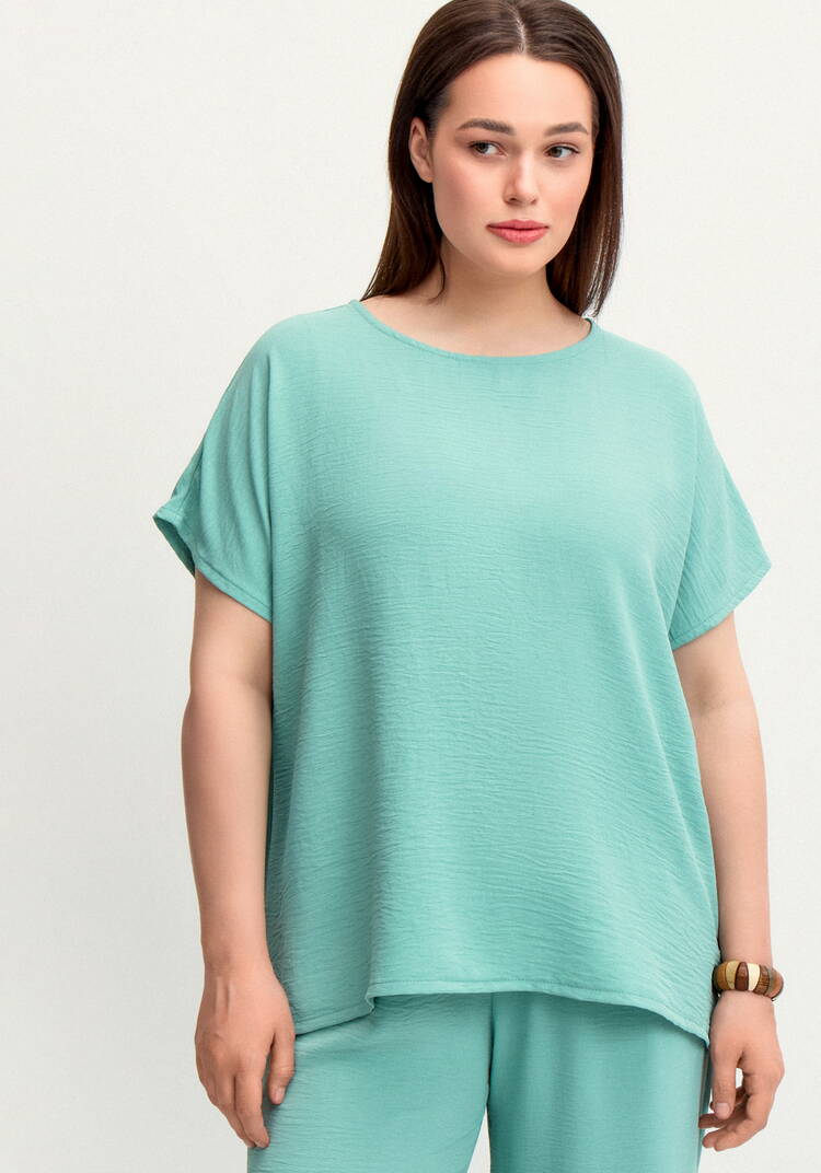 Блуза с круглой горловиной и разрезами шир.  750, рис. 4