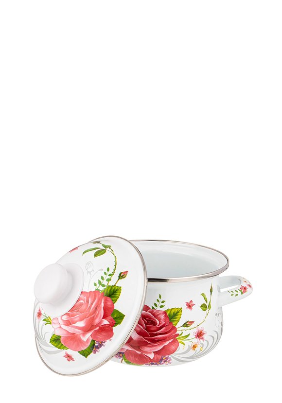 Кастрюля эмалированная Пленительная роза шир.  580, рис. 2