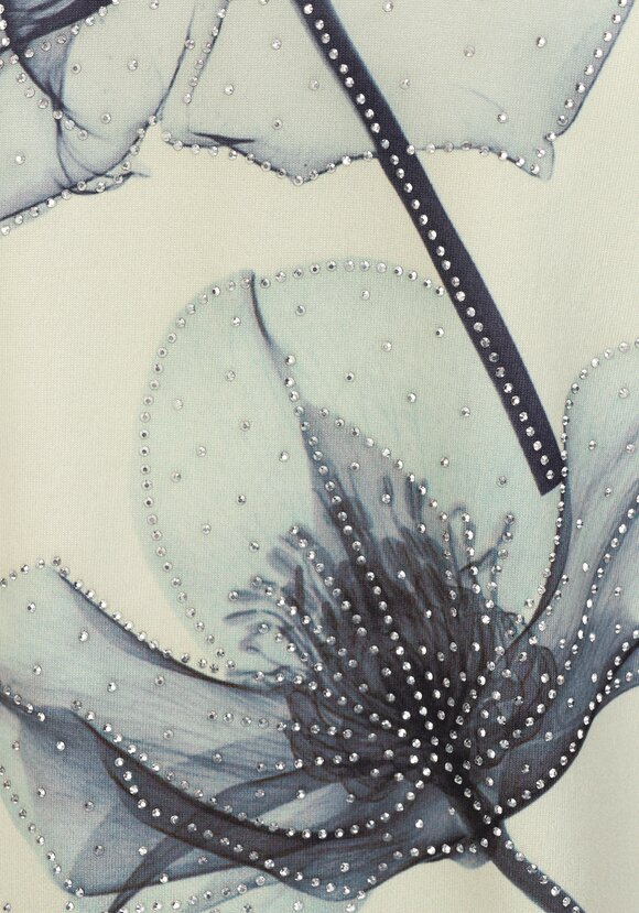 Блуза со стразами и цветочным принтом шир.  580, рис. 10