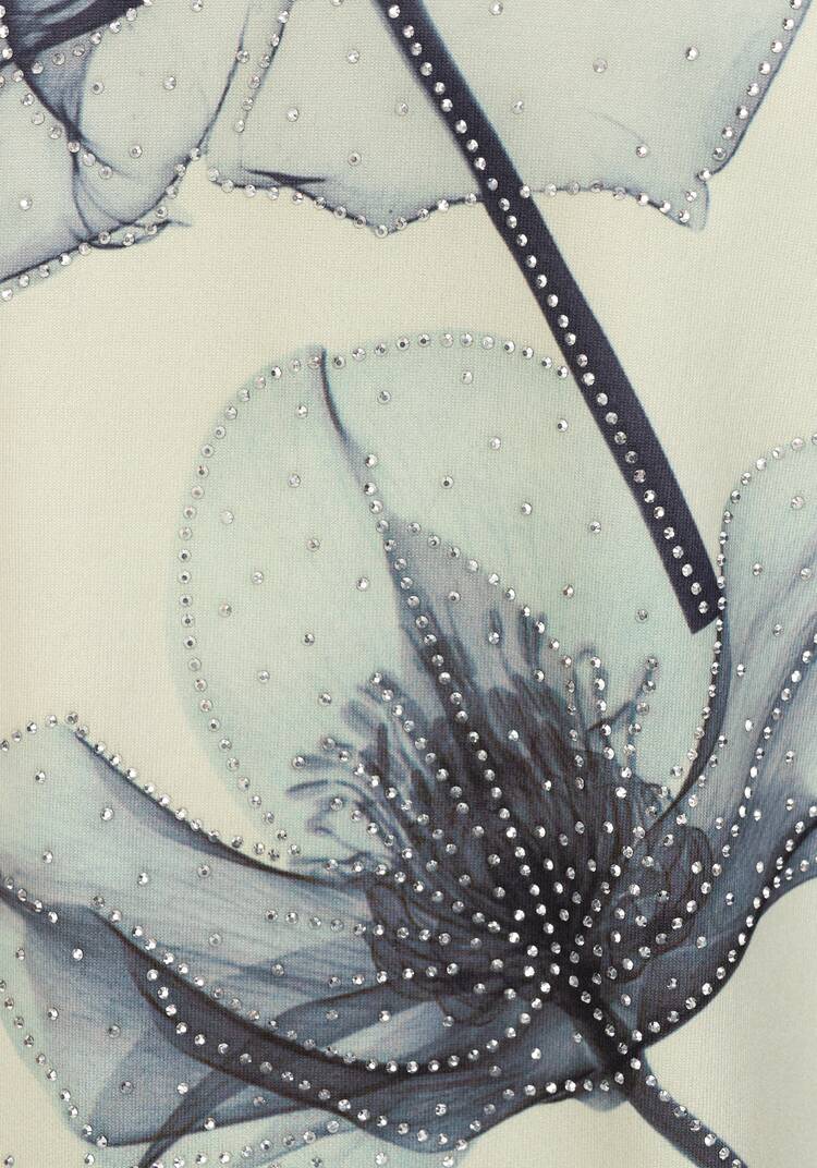 Блуза со стразами и цветочным принтом шир.  750, рис. 10