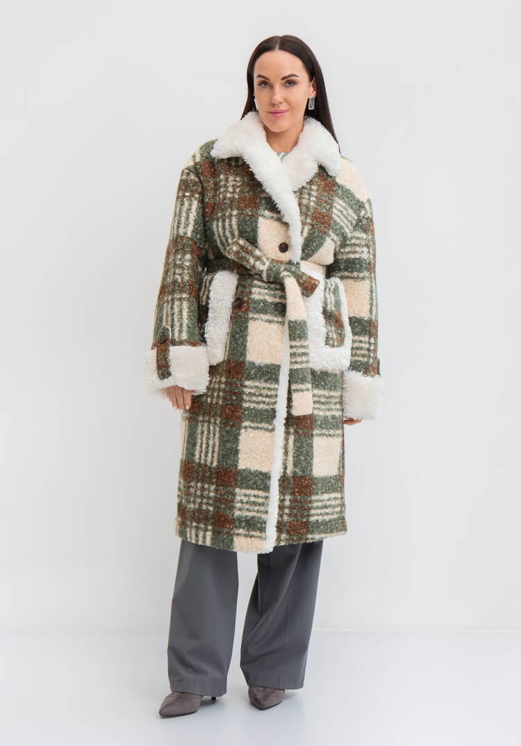 Пальто-эко в клетку шир.  750, рис. 18