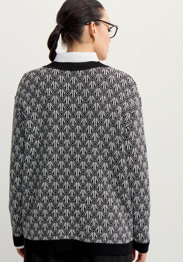 Кардиган удлиненный с графичным орнаментом шир.  750, рис. 3