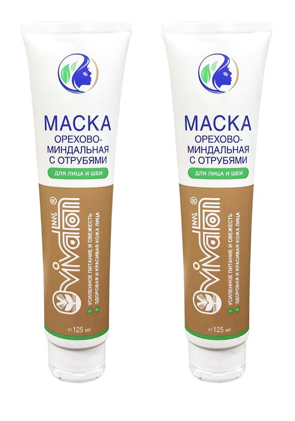 Маска для лица и шеи Виватон с отрубями,2шт шир.  580, рис. 1