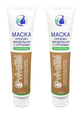 Маска для лица и шеи Виватон с отрубями,2шт