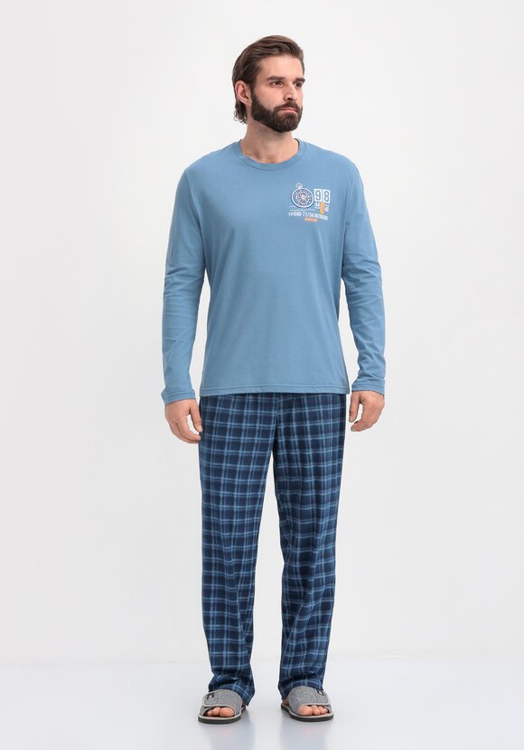 Костюм домашний с принтом на лонгсливе шир.  580, рис. 13