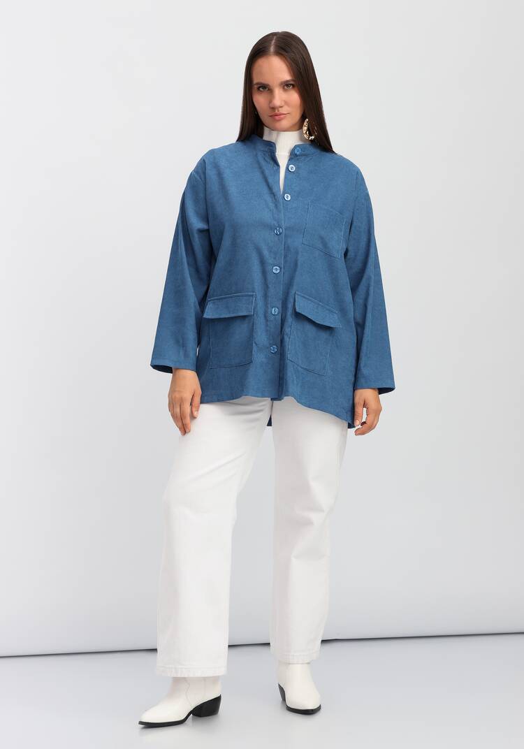 Рубашка оверсайз с воротником-стойкой шир.  750, рис. 39