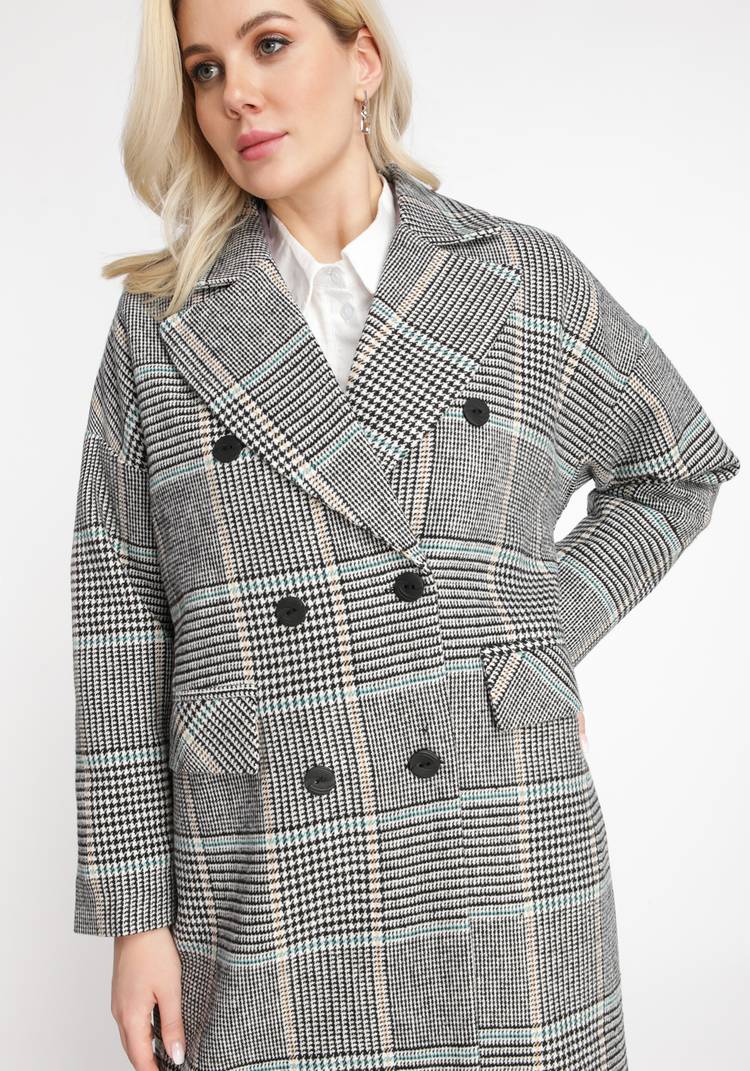 Пальто со спущенной проймой в клетку шир.  750, рис. 4