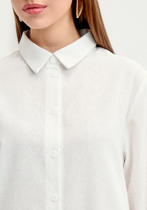 Рубашка на пуговицах изо льна шир.  580, рис. 13