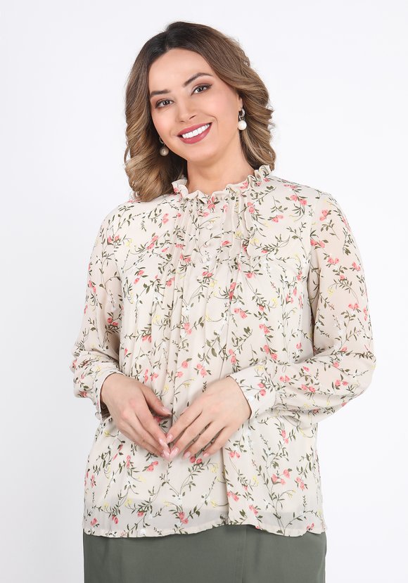 Блуза шифоновая Бриджит шир.  580, рис. 6