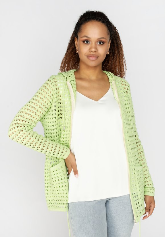 Кардиган вязаный с капюшоном на молнии шир.  580, рис. 18