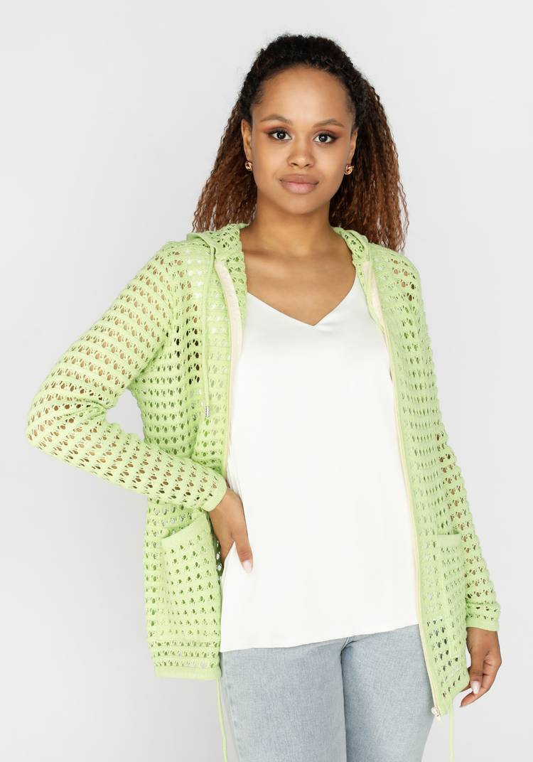 Кардиган вязаный с капюшоном на молнии шир.  750, рис. 18