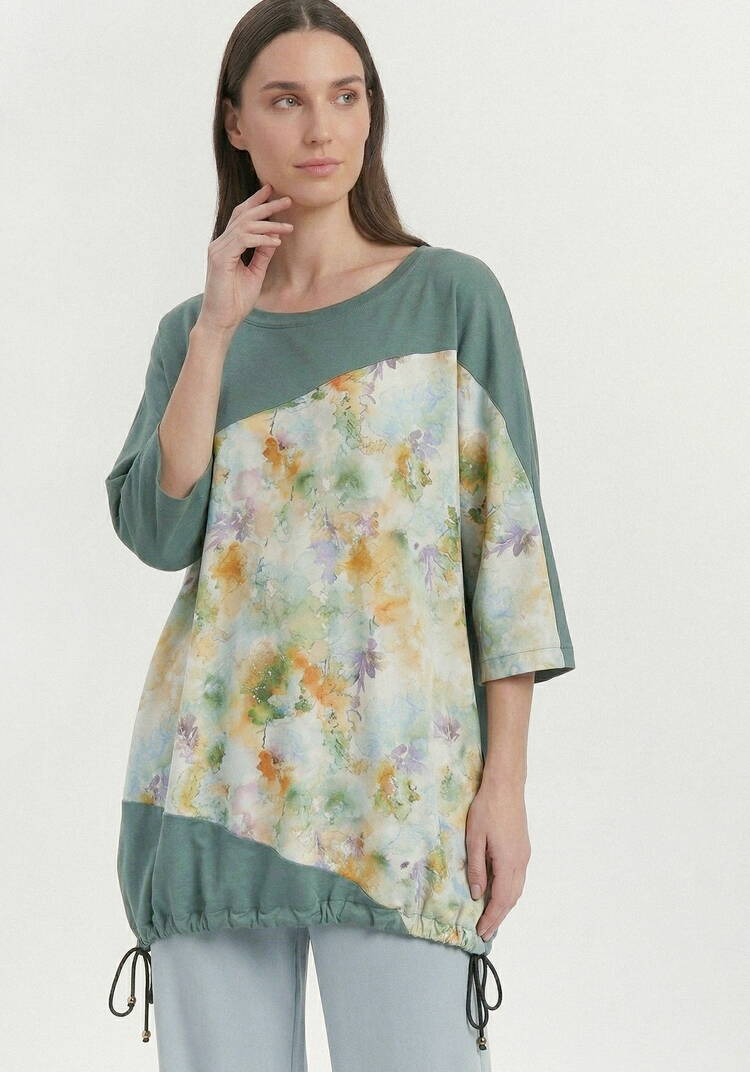 Блуза из комбинированных тканей шир.  750, рис. 1