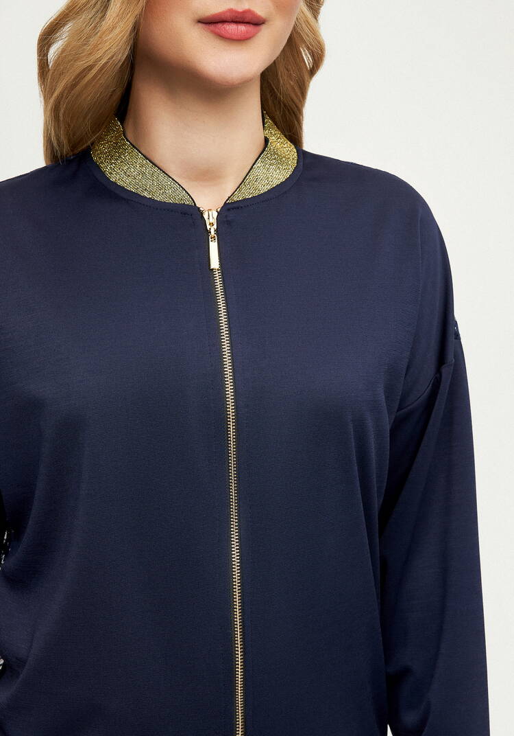 Бомбер трикотажный с ажурной спинкой шир.  750, рис. 21