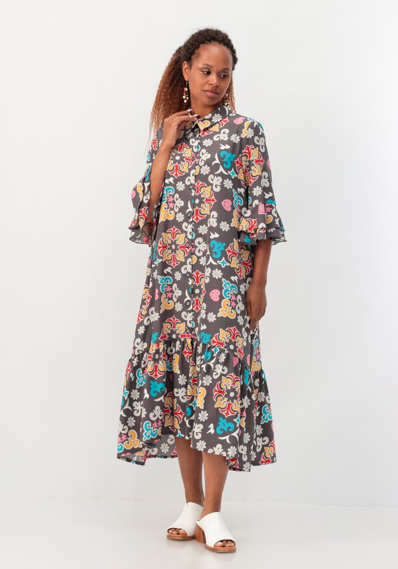 Платье-рубашка с воланом шир.  580, рис. 1