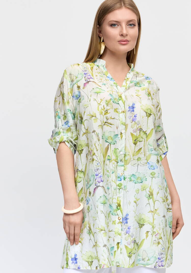 Удлиненная блуза из шелка шир.  750, рис. 3