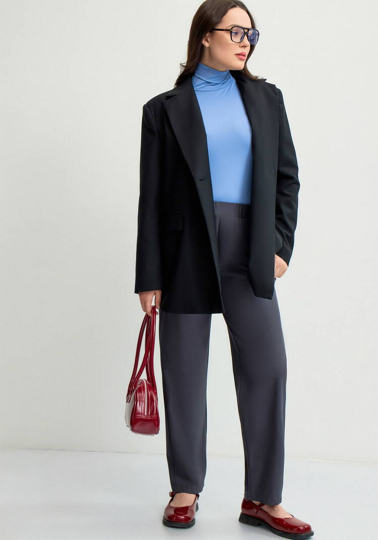 Брюки прямые с имитацией гульфика Элис шир.  750, рис. 11