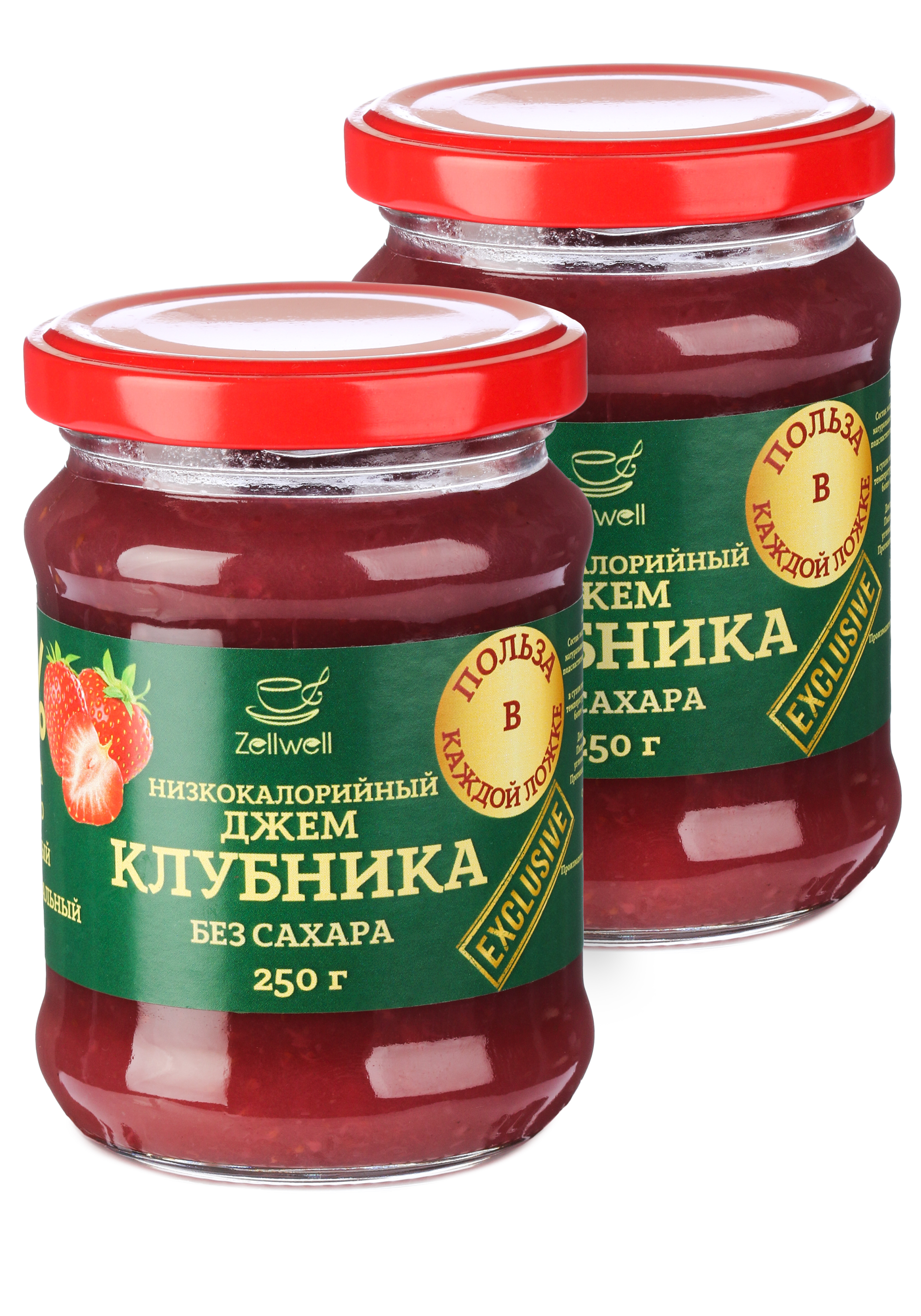 

Низкокалорийные джемы без сахара, 2 шт., Клубника без сахара