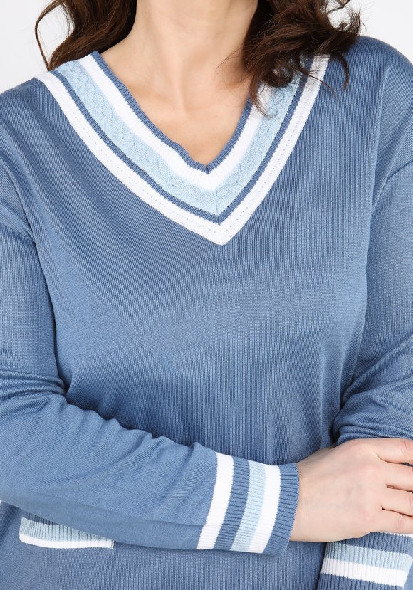 Туника с контрастным V-образным вырезом шир.  580, рис. 4