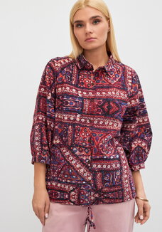 Блуза на кулиске с принтом Жанна