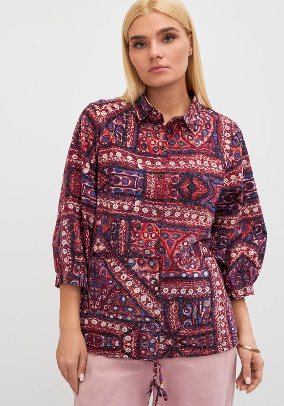 Блуза на кулиске с принтом Жанна шир.  580, рис. 1