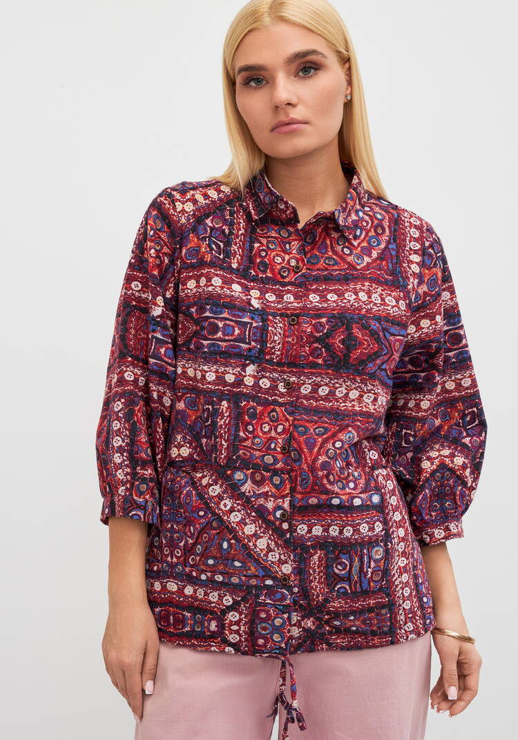 Блуза на кулиске с принтом Жанна шир.  750, рис. 1