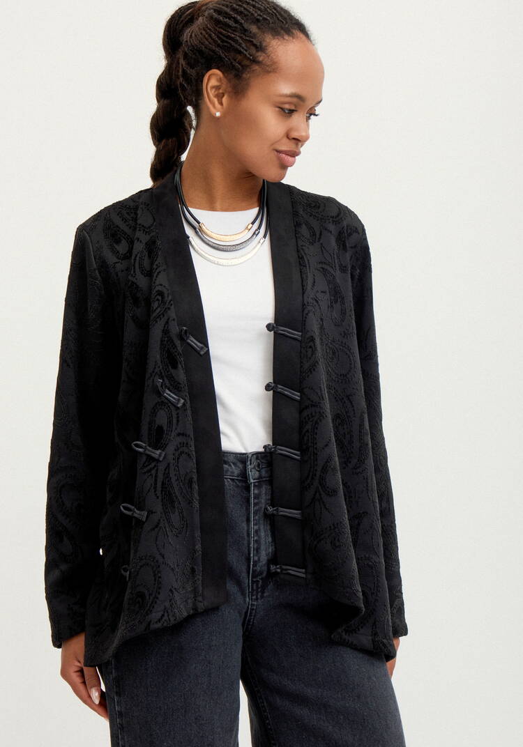 Кардиган из жаккардового трикотажа шир.  750, рис. 17