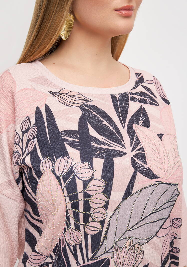 Блуза с цветочным принтом Амелия шир.  750, рис. 11