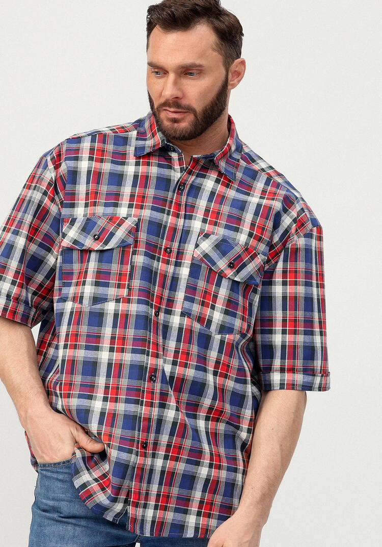 Рубашка с коротким рукавом на пуговицах шир.  750, рис. 9