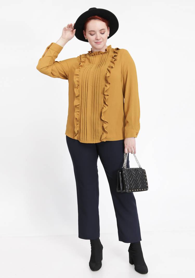 Блуза со складками и рюшей шир.  750, рис. 6