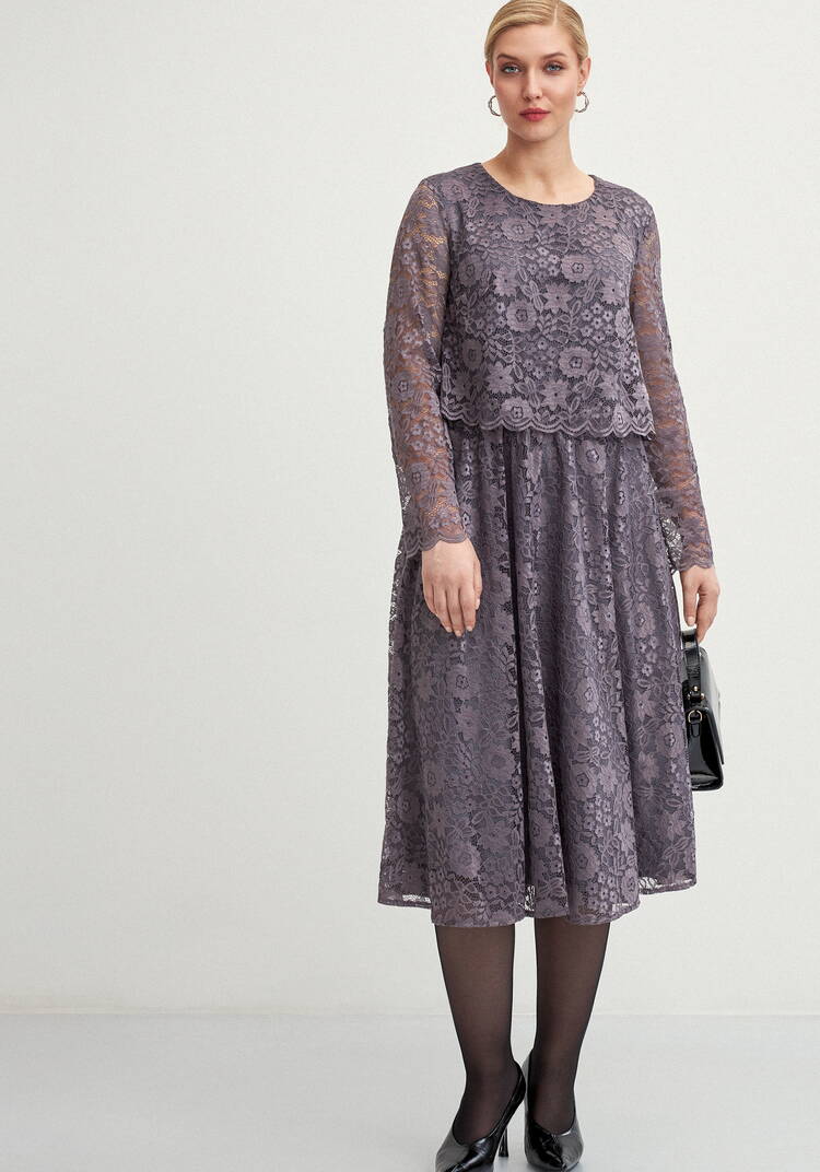 Платье из гипюра с отрезной кокеткой шир.  750, рис. 9