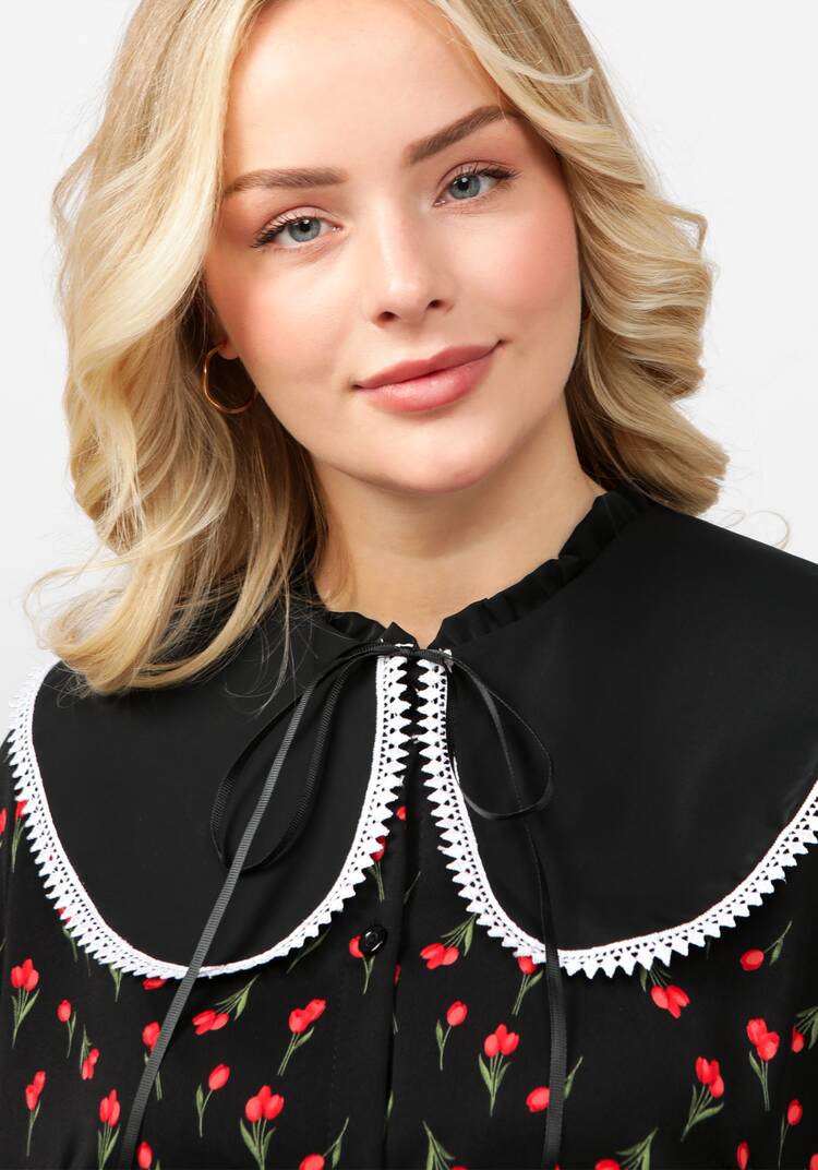 Блуза со съемным воротником на завязке шир.  750, рис. 3