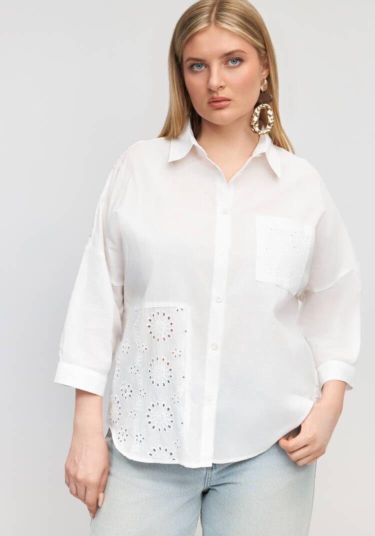 Блуза с вышивкой Ришелье шир.  750, рис. 1