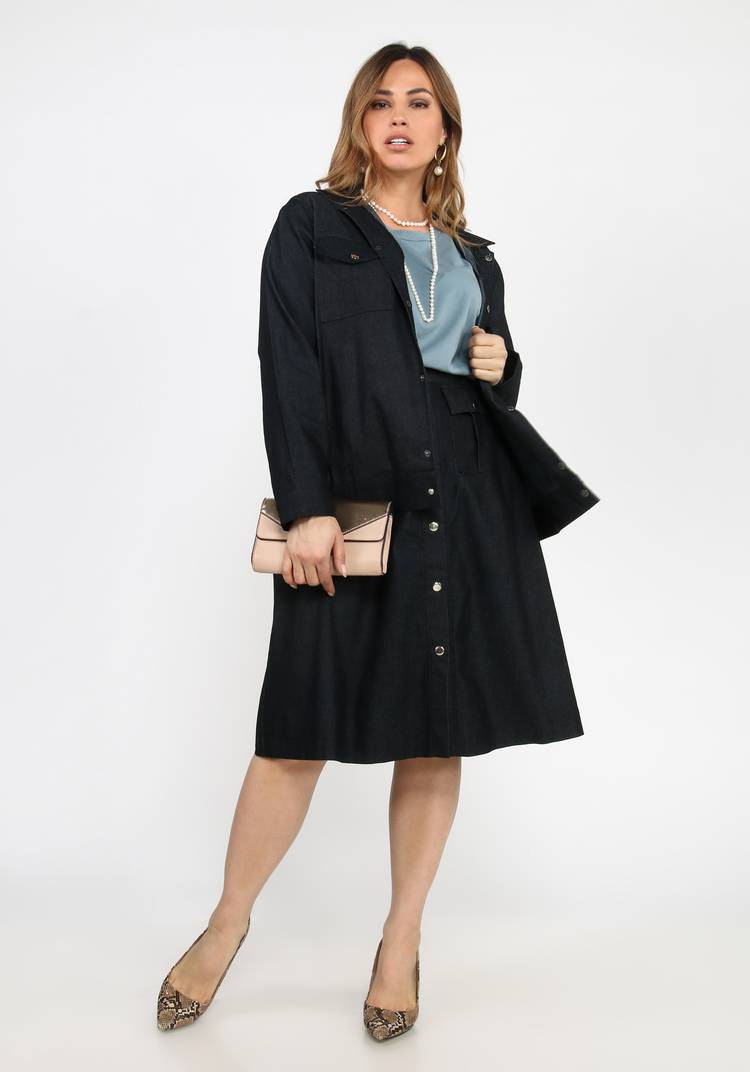 Рубашка джинсовая на кнопках шир.  750, рис. 11