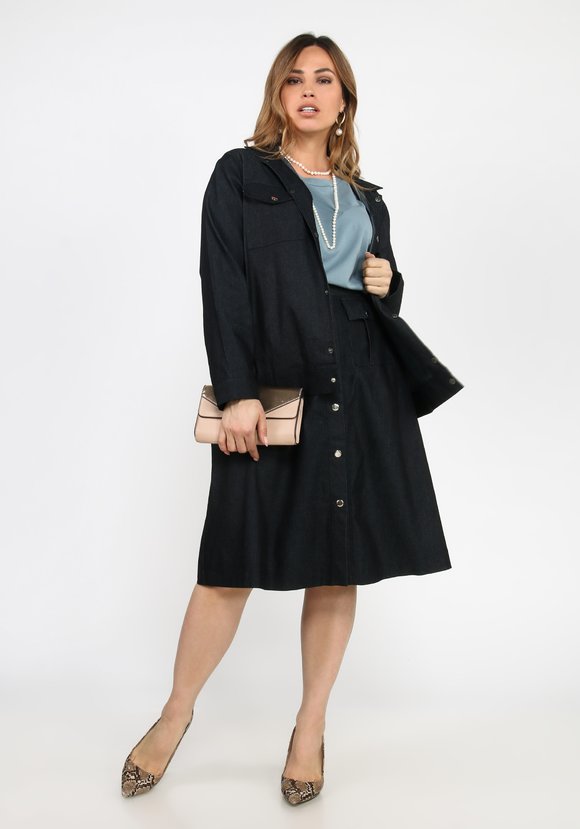 Рубашка джинсовая на кнопках шир.  580, рис. 11