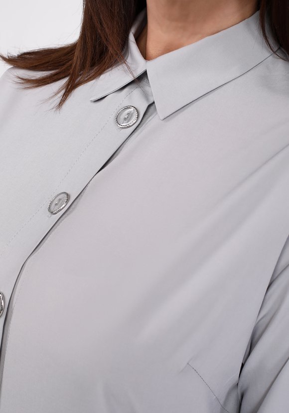 Блуза-рубашка с крупными пуговицами шир.  580, рис. 12