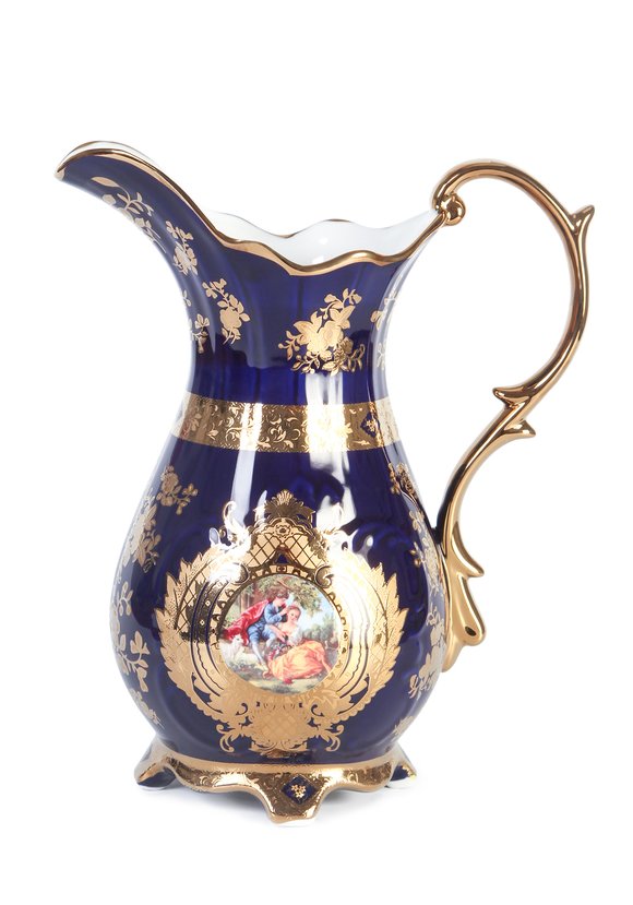 Кувшин кобальтовый Влюблённая пара шир.  580, рис. 1