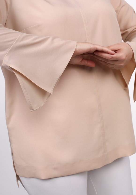 Блуза прямого силуэта с гипюровыми вставками шир.  580, рис. 3